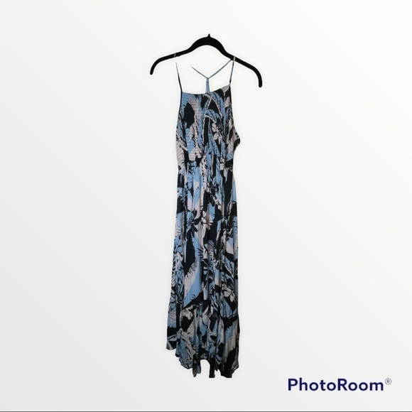FREE PEOPLE Heat Wave Printed Maxi Floral Slip Dress Black & Blue, Size Small - Picture 13 of 13